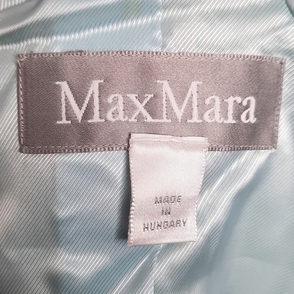 MaxMara Light Blue Leather Jacket 12 - Picture 5 of 12
